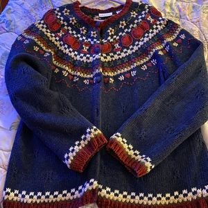 Croft & Barrow Apple Motif Knit Sweater.